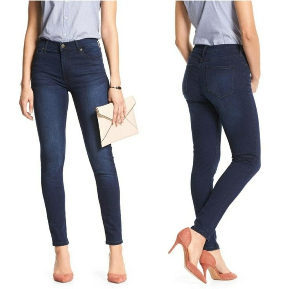 Banana Republic Factory Skinny Fit High Rise Dark Wash Jeans Size 28 / 6R